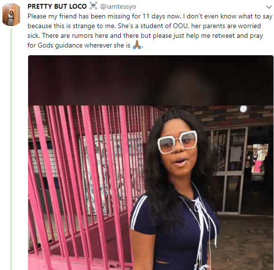 OOU student Reportedly Goes Missing After Going on a Date With Her Boyfriend