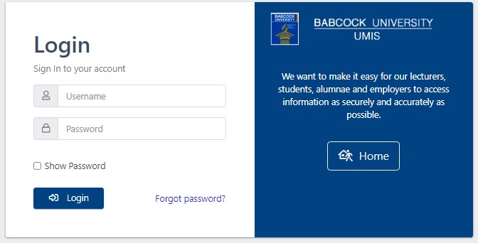 Babcock University Postgraduate Students Login Portal