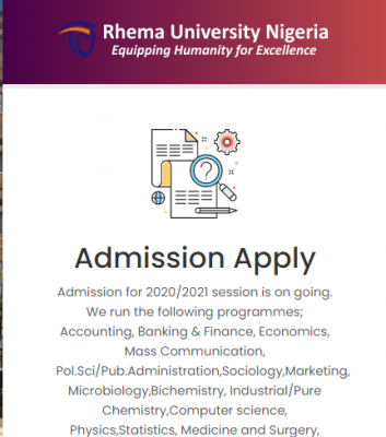 Rhema University Degree, IJMB and CCE admission forms for 2020/2021 session