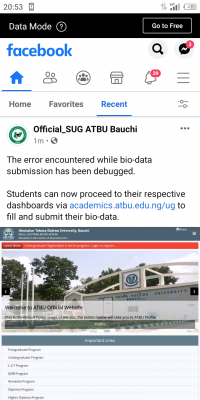 ATBU SUG notice to students having issues with submitting their Bio-data