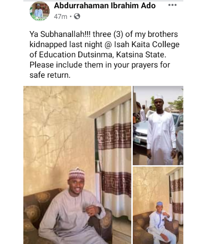 Bandits abduct three sons of Katsina college deputy provost