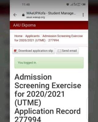 AAU admission list for 2020/2021 session is out