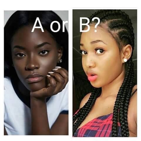 Who is more beautiful, the black girl or light skin girl? Be honest...