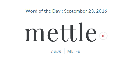 Word Of The Day - Mettle