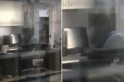 Ghost like Man Caught In A Classroom With A CCTV