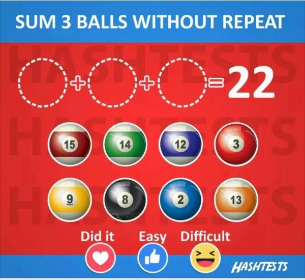 Sum Three Balls Without Repeating Numbers