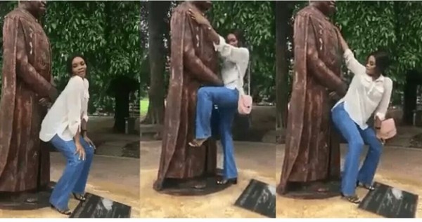 A Student Of UNILAG Has Been Rusticated For Twerking  To Former UNILAG Vc's Statue.