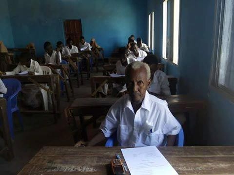 60-Year-Old Man Writing SSCE In Somalia - Education