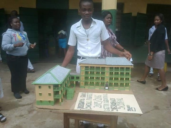 See  Photo Of A Talented Secondary School Boy That Build A House With Carton