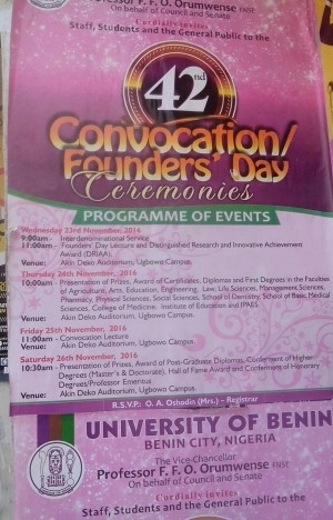 UNIBEN Instructions To Graduands Ahead Of Its 41st Convocation Ceremony