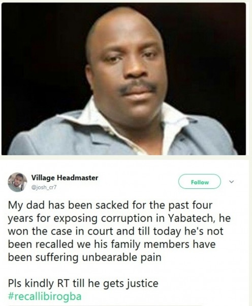 Son Of Whistleblower Who Exposed Corruption In Yabatech Cries For Help.