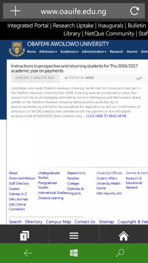 OAU Admission List 2016/2017 Now Available Online