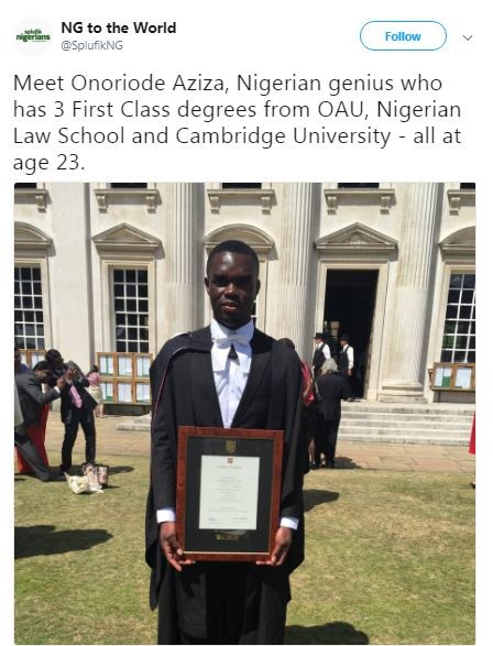 Meet The Nigerian Who Bags 3 First Class Degrees At 23.