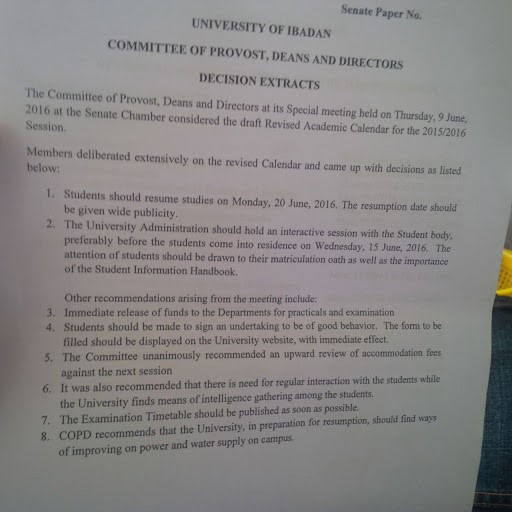 UI Senate Set Resumption Date For Students and Revised Calendar