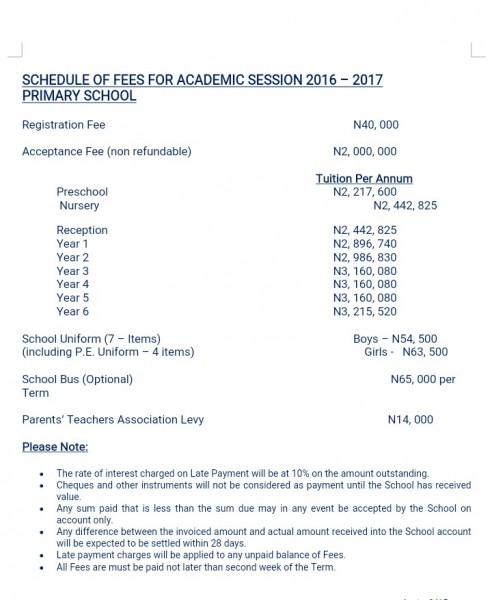 Check Out The Primary and Secondary School Fees Lekki Schools Charge