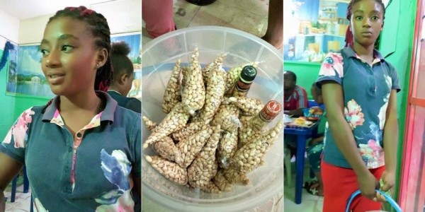 Meet Nmasinachi, Who Sells Groundnut To Raise Money For Her School Fees.