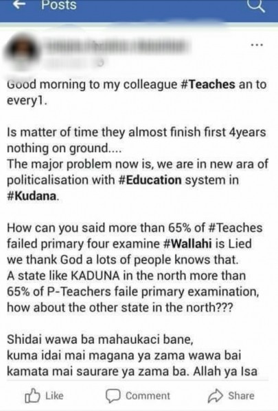 A Teacher From Kaduna Decided To React Over The Primary Four Exams They Wrote. And Guess What?