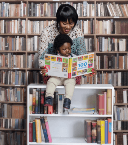 See Photo Of Stephanie Okereke As She Teaches Her Son, Maxwell How To Read