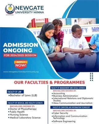 Newgate University, Minna Undergraduate Admissions, 2024/2025