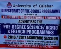 UNICAL Extends Deadline For Pre-degree Application 2016/2017