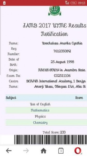 19-year-old girl who scored 233 in JAMB and hoped to study Medicine, dies after brief illness.