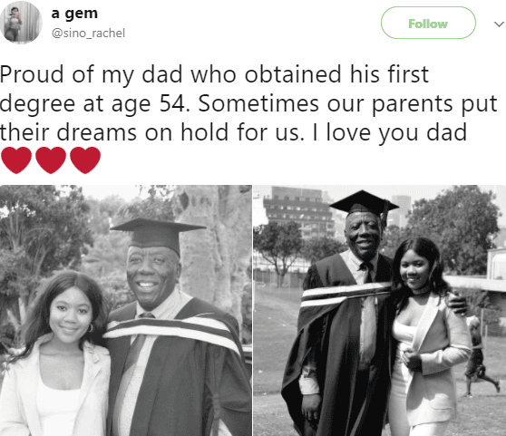 Meet Dad Who obtained His First Degree At 54....