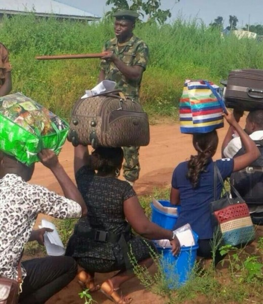 See How Soldiers Welcomed This Set Of  Corp. Members To Kogi NYSC Camp