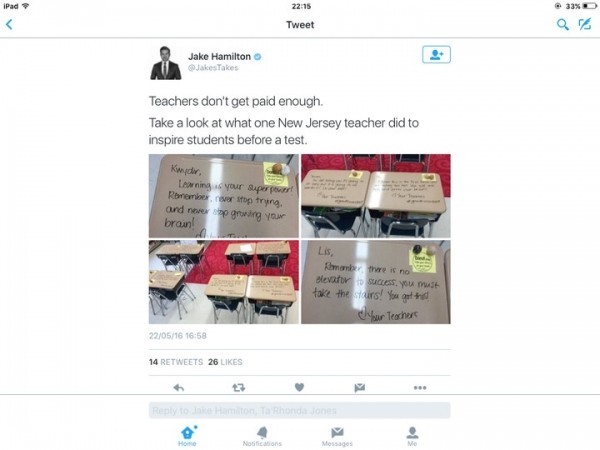 See What a Teacher Did To Inspire Students Before a Test