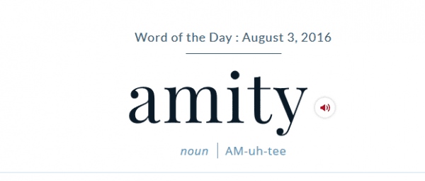 Word Of The Day - Amity