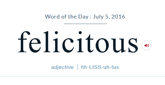 Word Of The Day - Felicitous