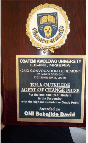 Meet The Best Graduating Student Of Oau