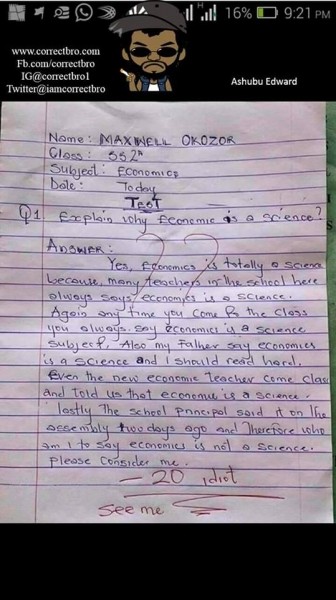 See The Funny Answer This Student Gave To This Question