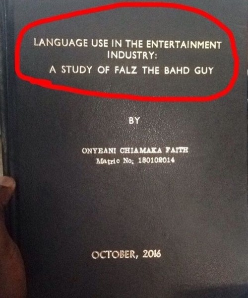 Female Student Uses Falz As A Case Study In Her Project, See Falz 's Response