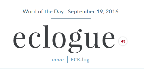 Word Of The Day - Eclogues