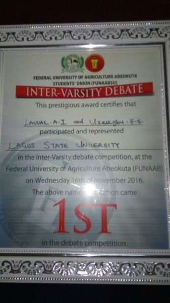 LASU Students Emerge Winner In An Inter-Varsity Debate