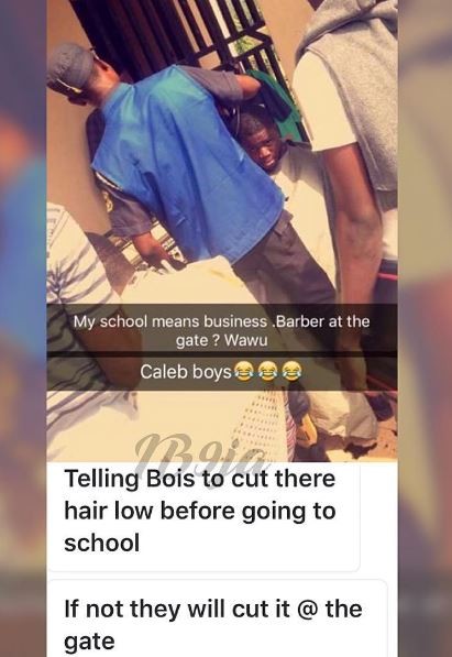 Caleb University Cuts Students Hair At The Gate (Photos)