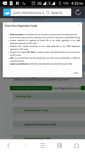 JAMB Enables Portal For 2017 Direct Entry Registration - See Official Guide