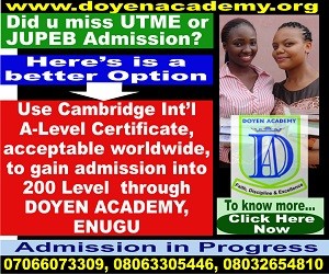 Benefits of Cambridge Intl A' Level Through Doyen Academy, Enugu for Direct Entry (200 LEVEL) University Admission