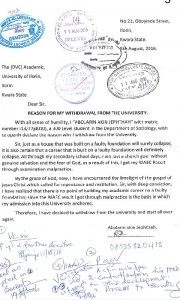 UNILORIN Confirms The Withdrawal Of A "Born Again" Student Over Malpractice In WASSCE