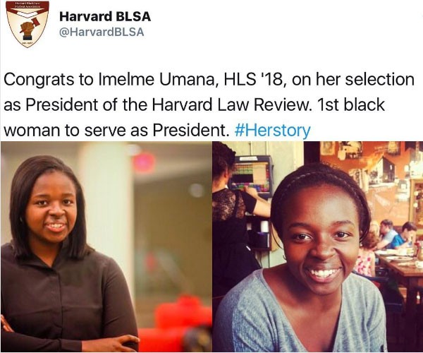 Imeime Umana Becomes First Black President Of Havard Law Review