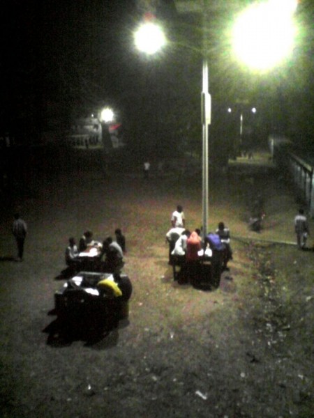 See How OAU Students Study With Solar Street Lamps