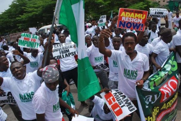 Students In Jos Protesting Over Fuel Price Hike