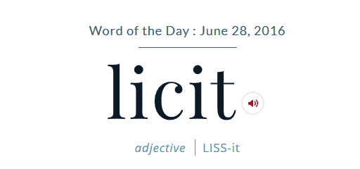 Word Of The Day - licit