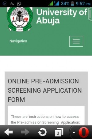 (Updated) UNIABUJA Pre-Admission Screening Registration 2016/2017 Announced