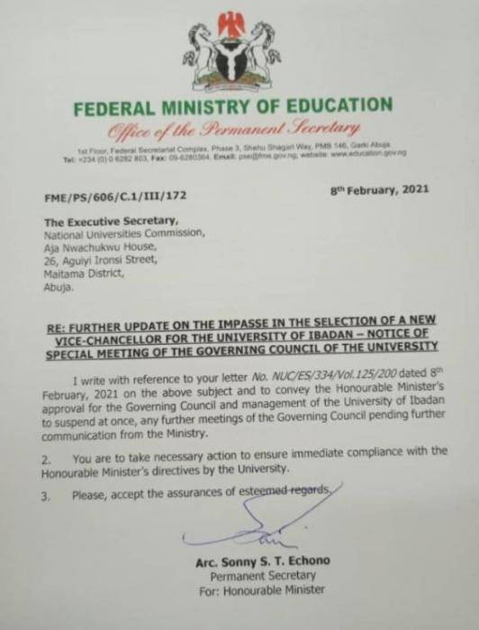 UI Governing Council meetings suspended by the FG