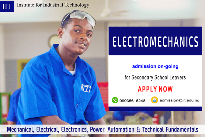 Apply for Electromechanics Programme by the Institute for Industrial Technology (IIT), Lagos