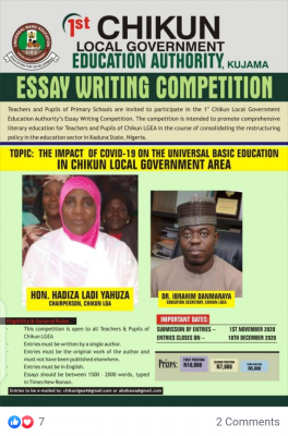 Chikun Local Government, Kaduna essay writing competition