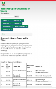 NOUN announces changes in course codes and titles