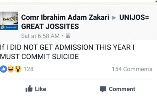 University Aspirant Vows To Commit suicide If Not Given admission