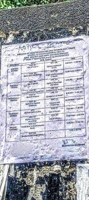 College of Health Science and Technology, Tsafe 1st semester weeding examination time-table, 2021/2022